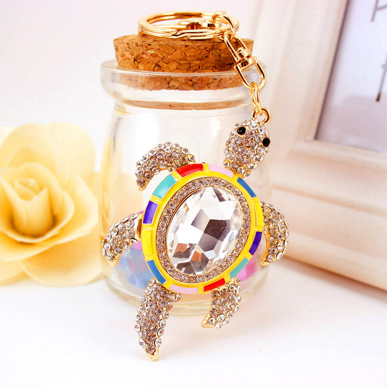 Wholesale Rhinestone Crystal Turtle Zinc Alloy Keychain